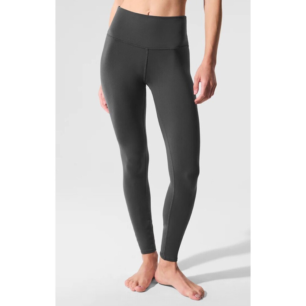 Alo Yoga High-Waist Airbrush Legging in Anthracite Gray Full Length Size Medium